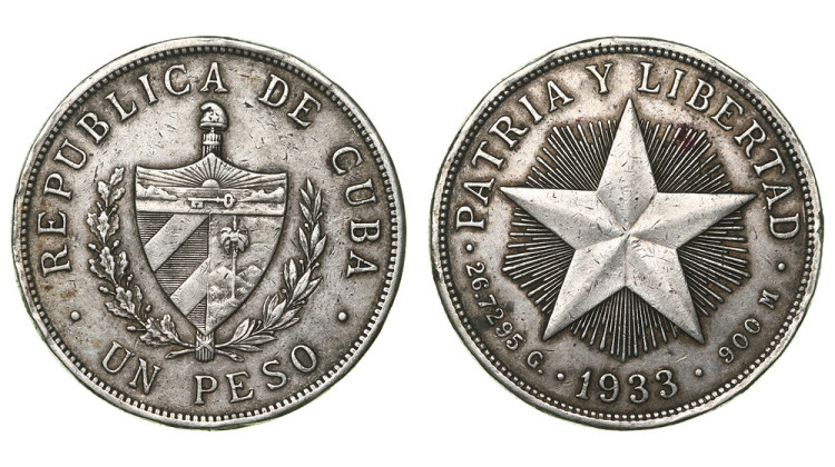 Куба. 1 песо 1933 года