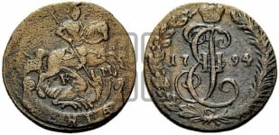 Денга 1794 года КМ (КМ, Сузунский монетный двор)