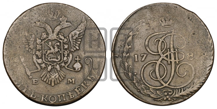 5 копеек 1787 года (ЕМ, Авеста, Швеция)