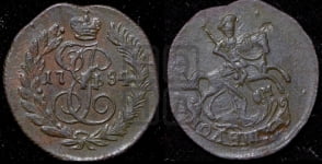 Полушка 1784 года КМ (КМ, Сузунский монетный двор)