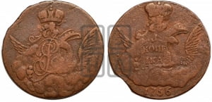 Копейка 1756 года (с орлом в облаках, гурт “ЕКАТЕРИНБУРГСКОГО ДВОРА”)