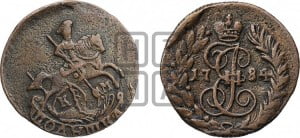 Полушка 1784 года КМ (КМ, Сузунский монетный двор)