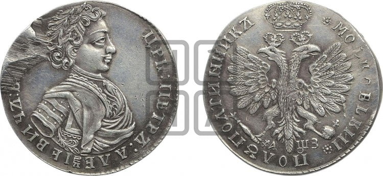 Полуполтинник 1707 года (украшения на груди)