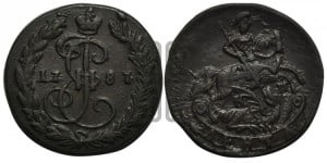 Денга 1787 года КМ (КМ, Сузунский монетный двор)