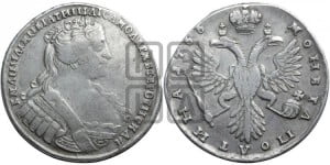 Полтина 1733 года (голова смещена влево)
