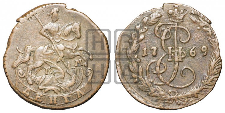 Денга 1769 года (ЕМ, Екатеринбургский монетный двор)