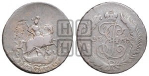 2 копейки 1765 года СПМ (СПМ, Санкт-Петербургский монетный двор)