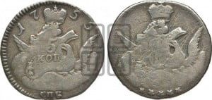 5 копеек 1756 года СПБ (кружок большого формата)