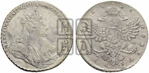 1 рубль 1738 года (петербургский тип, без СПБ, петербургский орел)