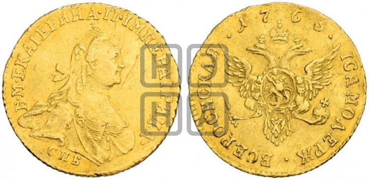 Червонец 1763 года (шарф на шее)