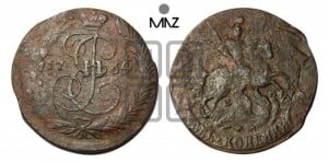 2 копейки 1764 года ЕМ (ЕМ, Екатеринбургский монетный двор)