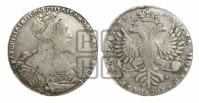 1 рубль 1727 года СП-Б (Портрет вправо, Петербургский тип, голова большая)