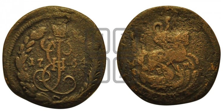 Денга 1764 года (ЕМ, Екатеринбургский монетный двор)