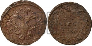Денга 1730 года (крест державы узорчатый)