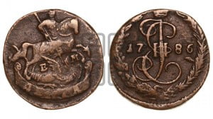 Денга 1786 года ЕМ (ЕМ, Екатеринбургский монетный двор)