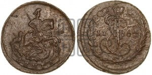 Денга 1764 года ЕМ (ЕМ, Екатеринбургский монетный двор)