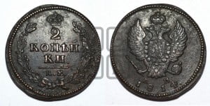 2 копейки 1814 года КМ/АМ (Орел обычный, КМ, Сузунский двор)