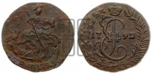 Денга 1792 года КМ (КМ, Сузунский монетный двор)