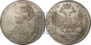 1 рубль 1726 года СП-Б (Портрет влево, Петербургский тип, знак двора СПБ под орлом)