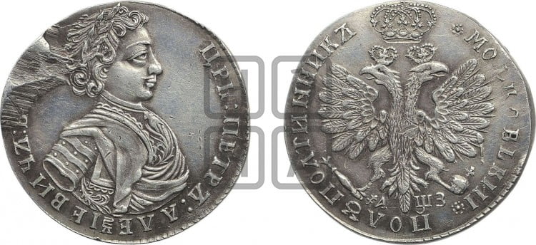 Полуполтинник 1707 года (украшения на груди)