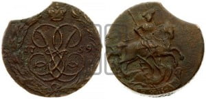 Копейка 1759 года (с вензелем Елизаветы I)