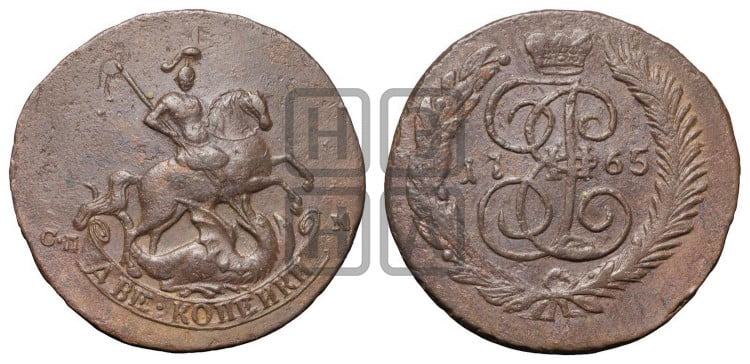 2 копейки 1765 года (СПМ, Санкт-Петербургский монетный двор)