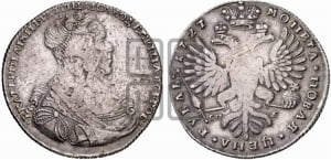 1 рубль 1727 года СП-Б (Портрет вправо, Петербургский тип, голова большая)