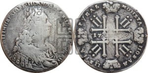 1 рубль 1728 года (голова внутри надписи, без звезды на плаще)