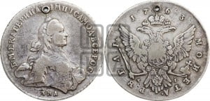 1 рубль 1763 года ММД/EI (с шарфом на шее)