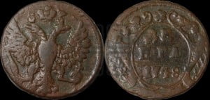 Денга 1748 года (с орлом на аверсе)