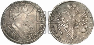Полтина 1733 года (голова смещена влево)