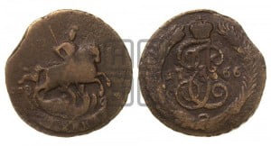 1 копейка 1766 года СПМ (СПМ, Санкт-Петербургский монетный двор)