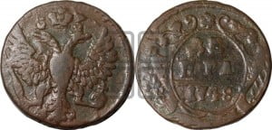 Денга 1748 года (с орлом на аверсе)