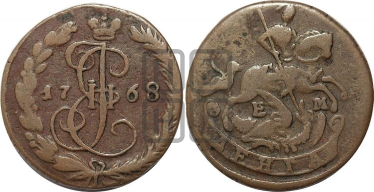 Денга 1768 года (ЕМ, Екатеринбургский монетный двор)