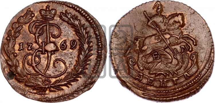 Денга 1769 года (ЕМ, Екатеринбургский монетный двор)