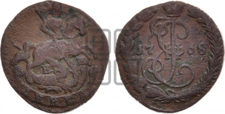 Денга 1768 года (ЕМ, Екатеринбургский монетный двор)