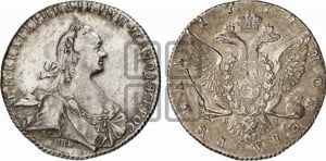 1 рубль 1772 года СПБ/ЯЧ ( СПБ, без шарфа на шее)