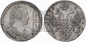 1 рубль 1733 года (без броши на груди, разновидности не отмеченные редкостью)