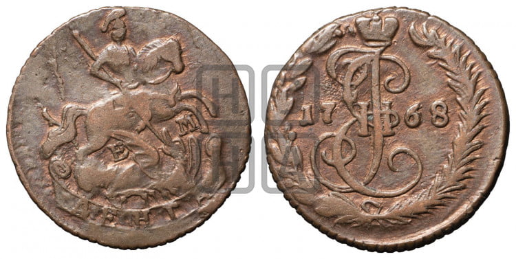 Денга 1768 года (ЕМ, Екатеринбургский монетный двор)