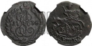 Полушка 1786 года КМ (КМ, Сузунский монетный двор)