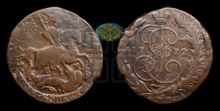 2 копейки 1772 года (ЕМ, Екатеринбургский монетный двор)