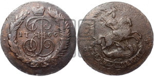 2 копейки 1766 года СПМ (СПМ, Санкт-Петербургский монетный двор)
