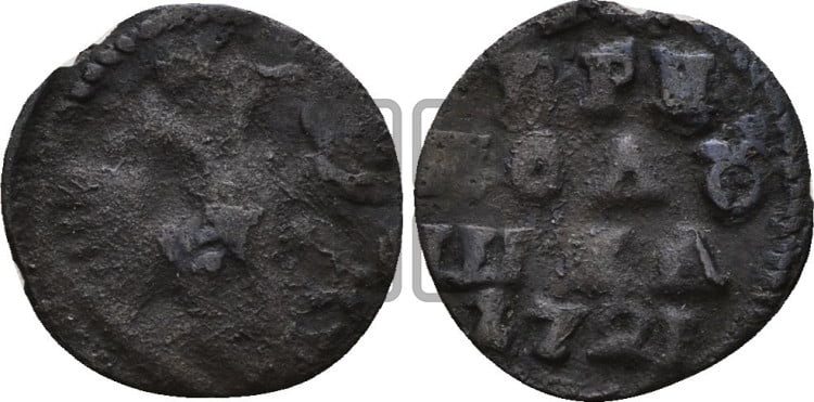 Полушка 1721 года (без букв монетного двора)