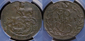 Денга 1787 года КМ (КМ, Сузунский монетный двор)