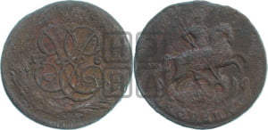 Копейка 1760 года (с вензелем Елизаветы I)