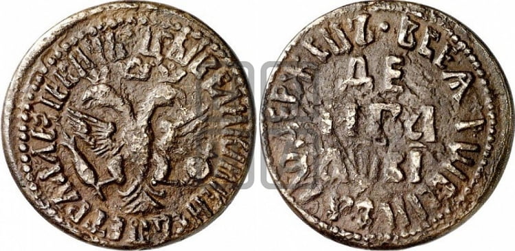 Денга 1712 года (все разновидности с редкостью R)