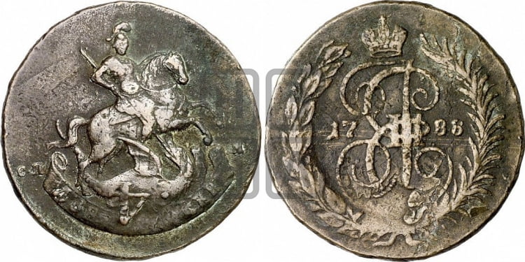 2 копейки 1788 года (СПМ, Санкт-Петербургский монетный двор)