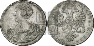 1 рубль 1726 года СП-Б (Портрет влево, Петербургский тип, знак двора СПБ под орлом)