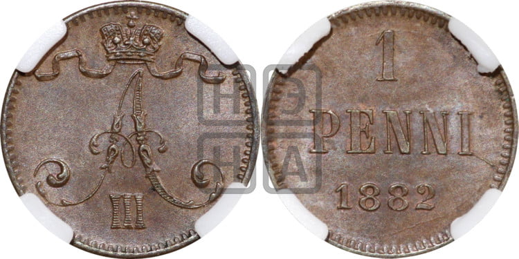 1 пенни 1882 года