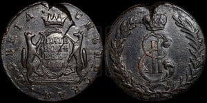 5 копеек 1771 года КМ (для Сибири)